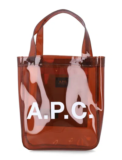 Apc A.p.c. Small Lou Glossy Pvc Tote Bag In Purple