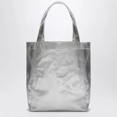 A.p.c. Small Lou Metallic Silver Tote Bag