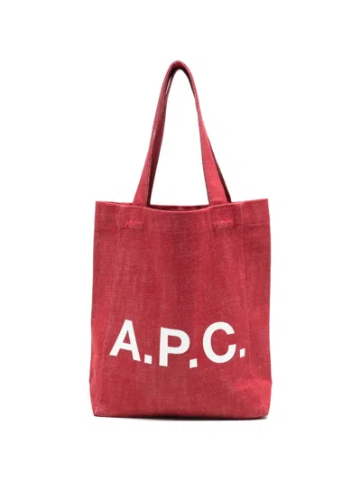 Apc Small Lou Tote Bag In Red