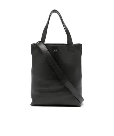 Apc Small Maiko Leather Tote Bag In Black