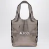 Apc A.p.c. Small Metallic Silver Ninon Tote Bag In Gray