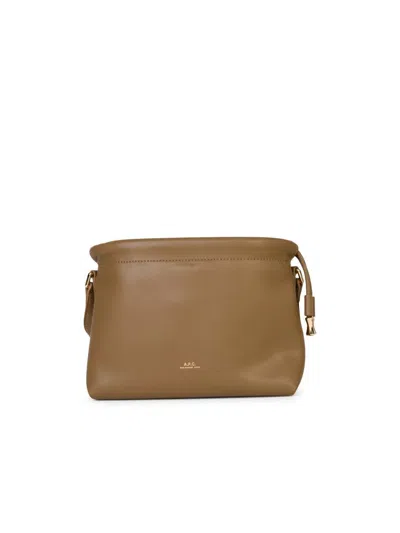 Apc A.p.c. Woman A.p.c. Small 'ninon' Crossbody Bag In Olive Green Eco-leather In Brown