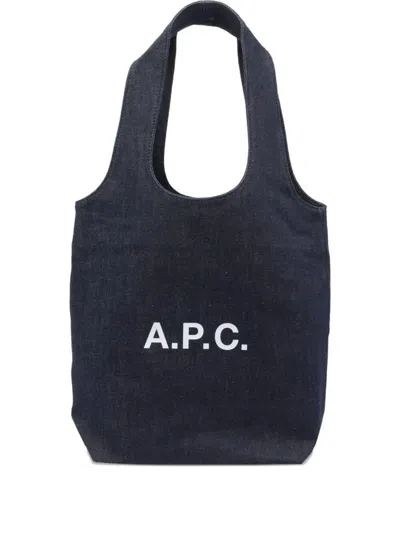 Apc A.p.c. Small Ninon Denim Tote Bags
