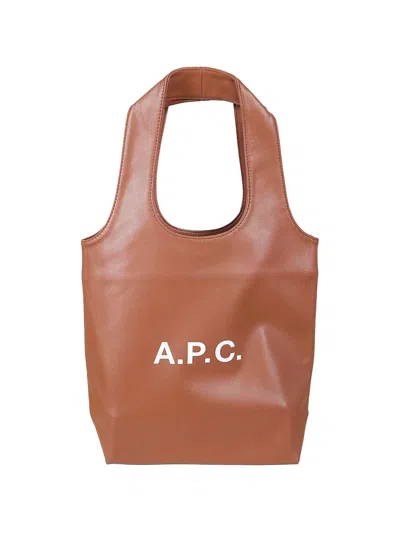 Apc Small Ninon Logo-detail Tote Bag In Brown