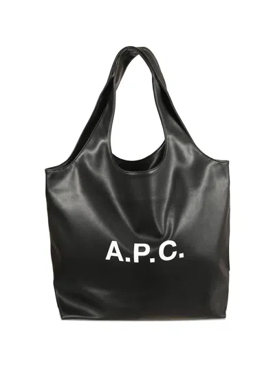 Apc A.p.c. Ninon Canvas Small Tote Bag In Black