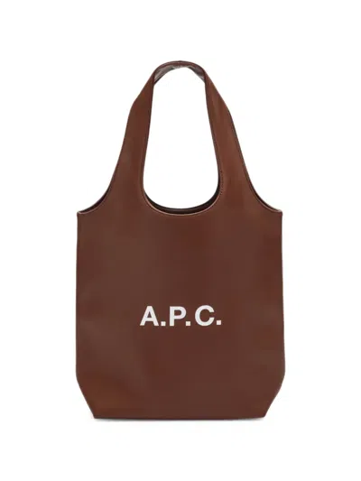 A.p.c. Small Ninon Logo-detail Shoulder Bag In Brown
