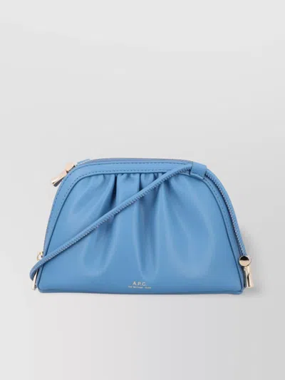 Apc Small Ninon Pleated Shoulder Bag In Blue