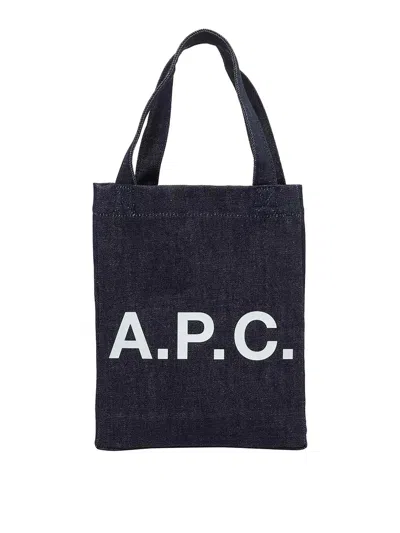 Apc Small Ninon Tote Bag In Blue