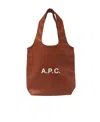 Apc Small Ninon Logo-print Tote Bag In Brown