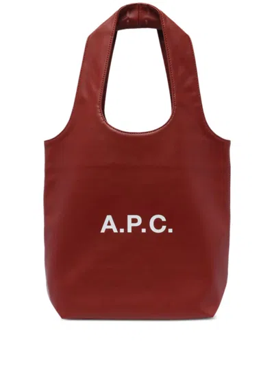 A.p.c. Small Ninon Tote Bag In Red