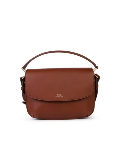 Apc Small Sarah Brown Leather Bag