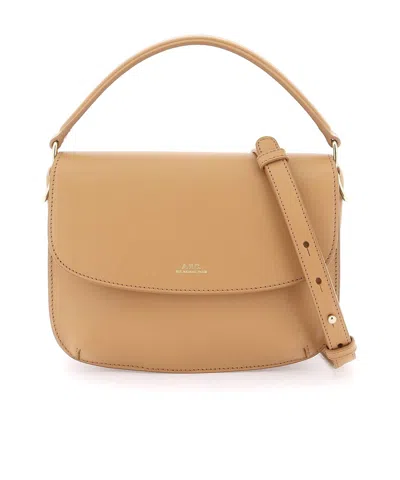 Apc Small Sarah Leather Tote Bag In Nude