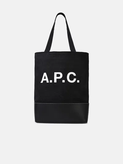 Apc Small 'shopping Axel' Black Cotton Bag In Brown