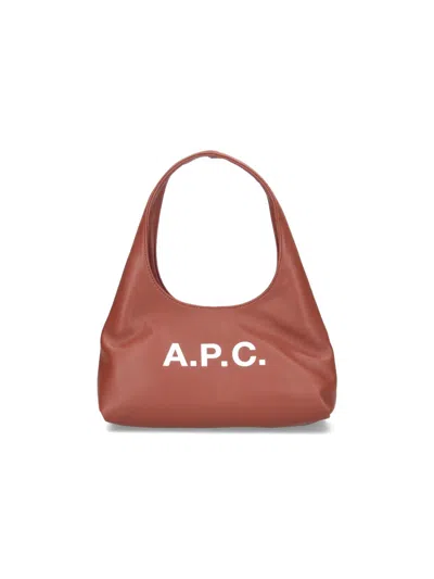 A.p.c. Small Shoulder Bag "baby Ninon" In Brown