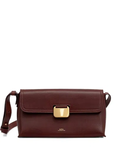 A.p.c. Small Simone Logo-print Leather Cross Body Bag In Brown