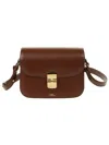 Apc A.p.c. Small Tan Leather Shoulder Bag With Adjustable Strap In Brown