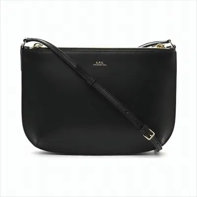 Apc Smooth Leather Double Pouch Crossbody Bag In White