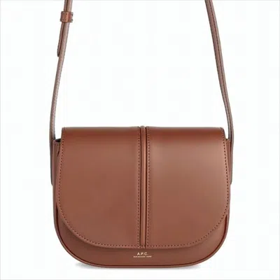 Apc Smooth Structured Shoulder Bag With Rounded Flap Closure In White