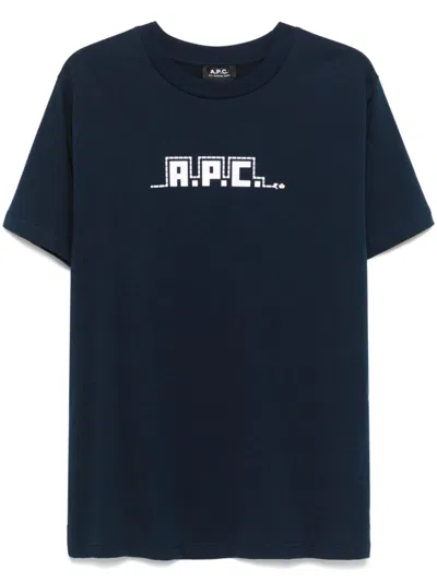 Apc Snake-print T-shirt In Blue