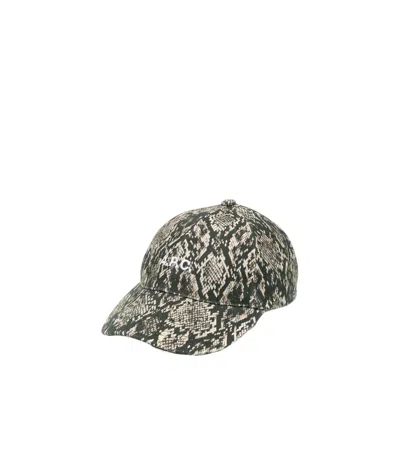 A.p.c. Snake-print Canvas Cap In Multi