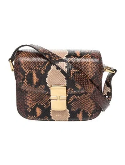 Pre-owned Apc Snakeskin Messenger Bag In Brown