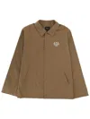 A.p.c. Snap Button Cotton-blend Classic Jacket In Brown