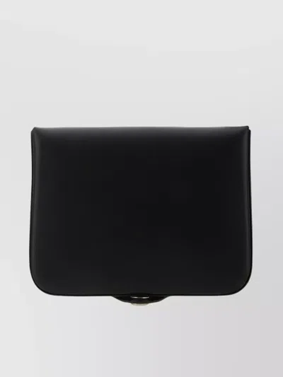 Apc Snap-fastening Leather Wallet With Clean Lines In Black