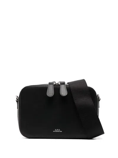 Apc Logo-stamp Messenger Bag In Black