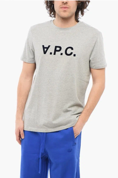APC SOLID COLOR CREW-NECK T-SHIRT WITH FLOCKED LOGO