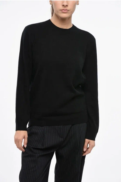 Apc Solid Color Merino Wool Crew-neck Sweater Grösse L In Black