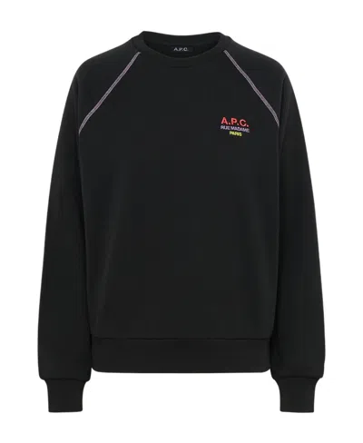 Apc A.p.c. Logo Embroidered Crewneck  Sweatshirt In Grey