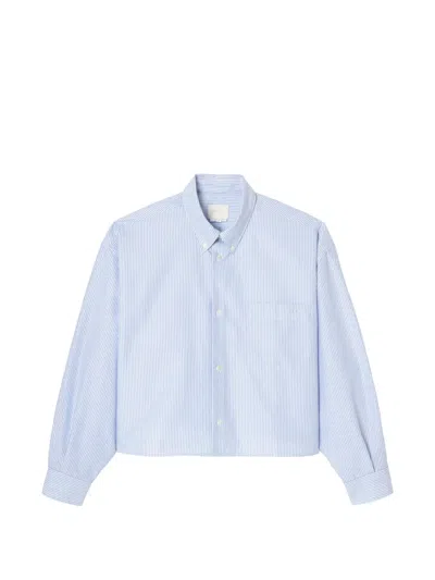 A.p.c. Cotton Stripe Shirt With Button-down Collar In White