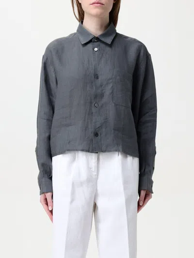 Apc A.p.c. Sophie Logo Embroidered Shirt In Grey