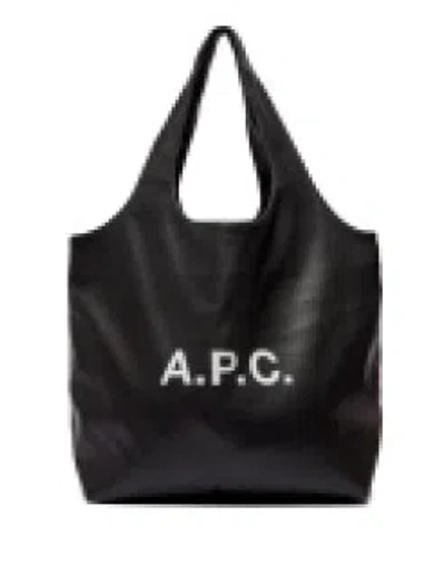 Apc A.p.c. Spacious Black Faux Leather Tote