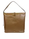 Apc Spacious Brown Leather Tote With Design In Brown