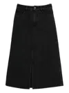 Apc Split-front Denim Midi Skirt In Black