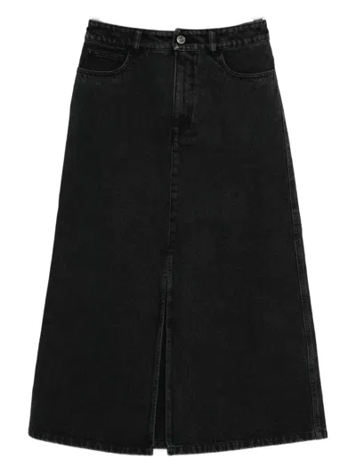 APC SPLIT-FRONT DENIM MIDI SKIRT