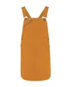 Apc Square-neck Dungaree Dress In Orange