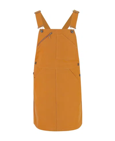 Apc Square-neck Dungaree Dress In Orange