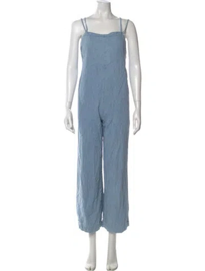 Pre-owned Apc Square Neckline Jumpsuit In Blue