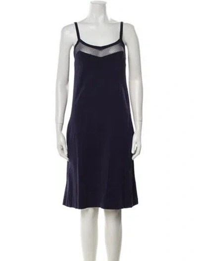 Pre-owned Apc Square Neckline Knee-length Dress In Blue