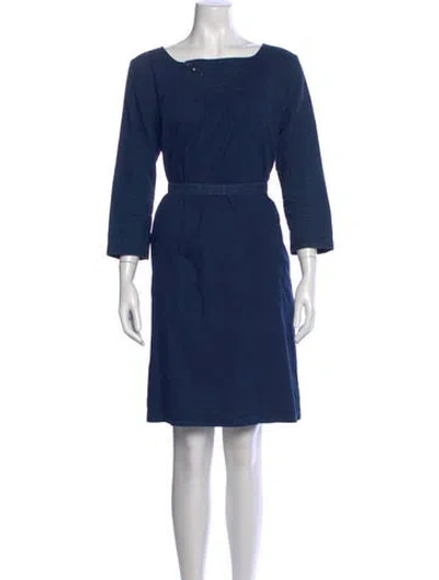 Pre-owned A.p.c. Square Neckline Knee-length Dress In Blue