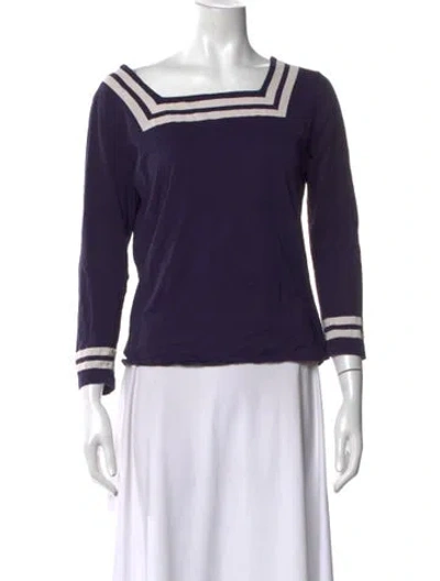 Pre-owned A.p.c. Square Neckline Long Sleeve Top In Purple