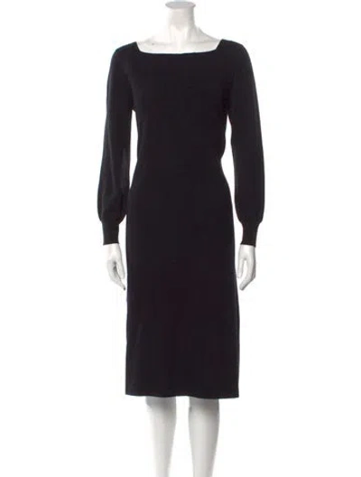 Pre-owned Apc Square Neckline Midi Length Dress In Black