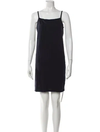 Pre-owned Apc Square Neckline Mini Dress In Blue