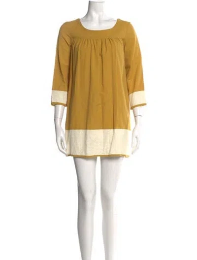 Pre-owned A.p.c. Square Neckline Mini Dress In Yellow