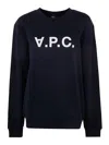 Apc A.p.c. Sweatshirt Crew-neck Logo Print In Blue