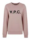 Apc A.p.c. Sweatshirt Crew-neck Logo Print Clothing In Pink