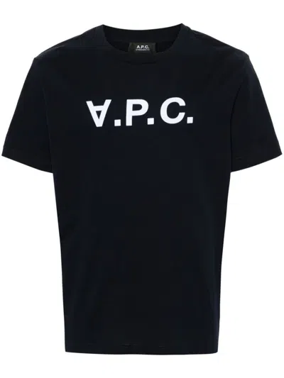 Apc A.p.c. Standard Big Vpc T-shirt Clothing In Blue