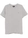 Apc Logo-embroidered T-shirt In Grey